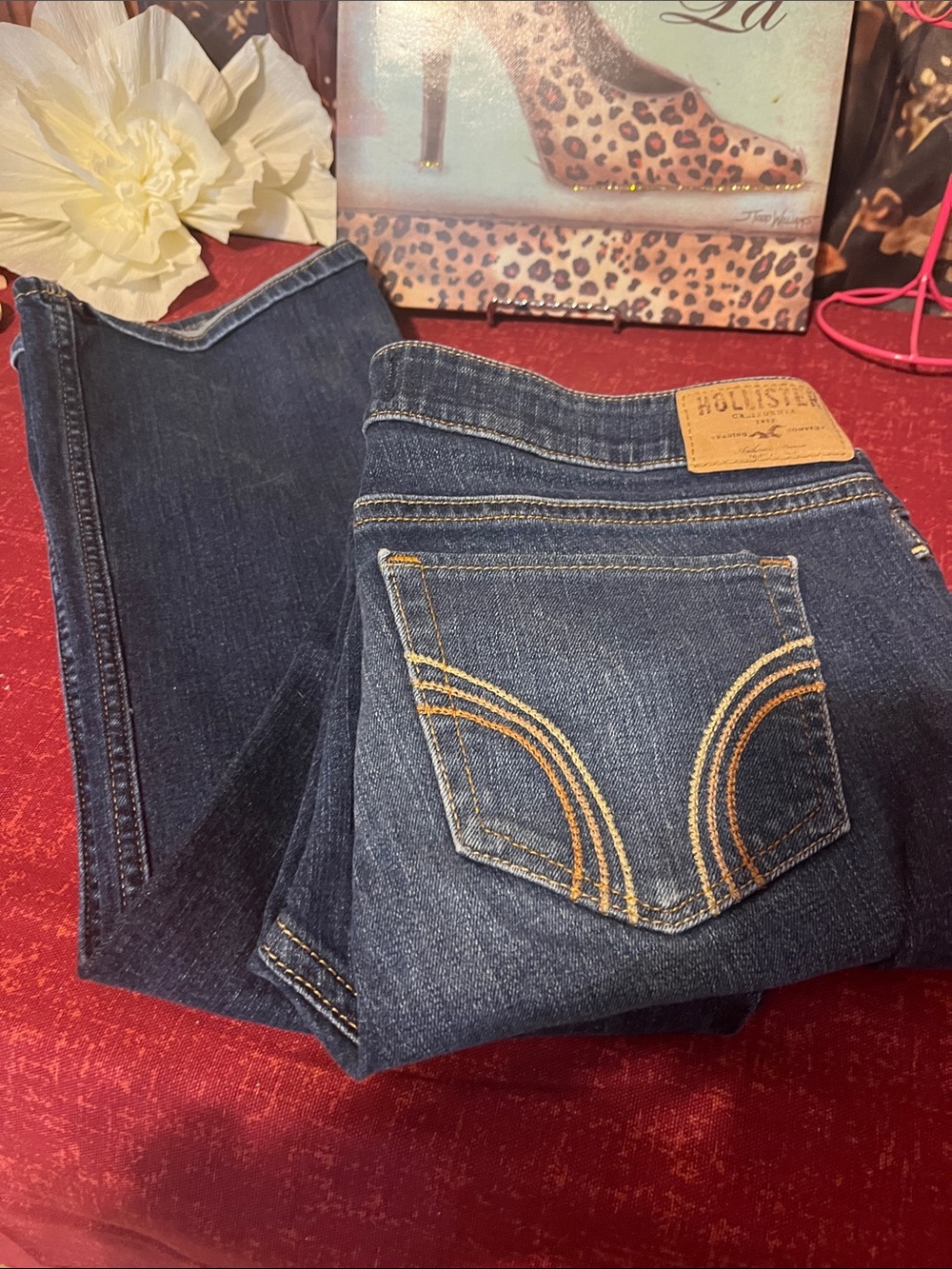Hollister Women's Dark Indigo Skinny Jeans